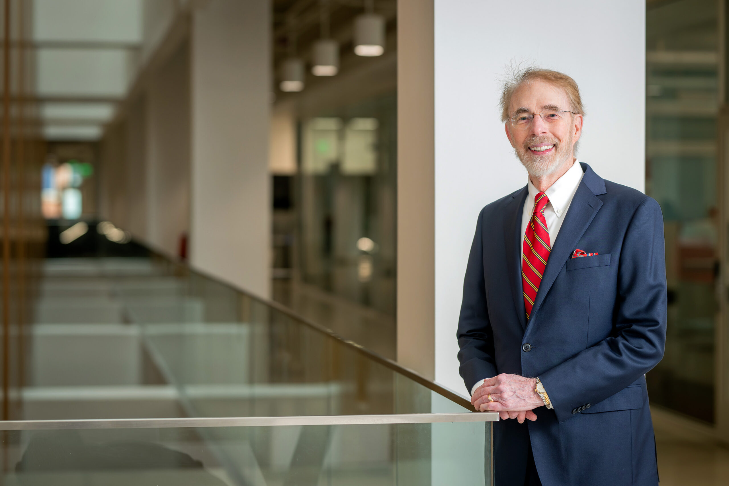 Dr. Larry A. Twisdale, standing in Fitts-Woolard Hall